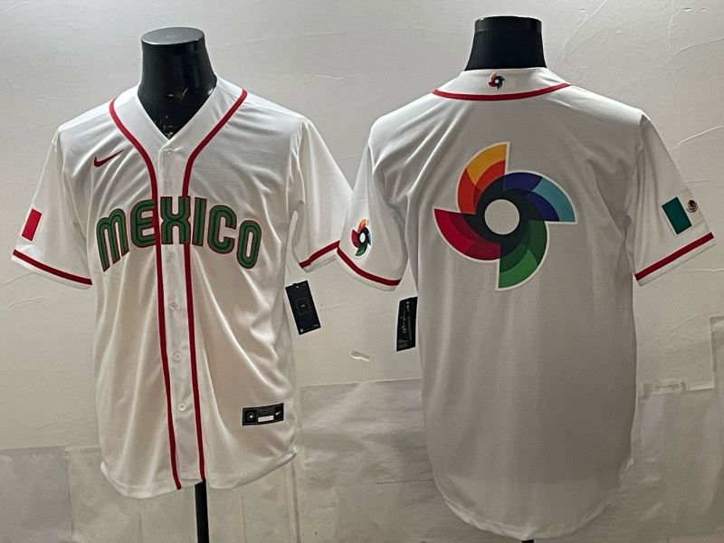Men 2026 World Cub Mexico Blank White Game Nike MLB Jersey style 0019